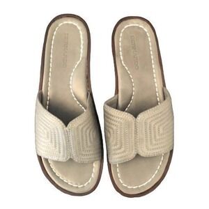 Bernardo Faedra Rare Women's Wedge‎ Sandal Brazil Leather Slide Grey Size 8